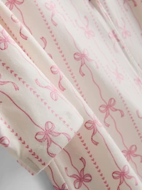 0-24mths | Bow Print Zip-Up Sleeper
