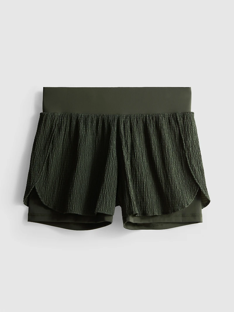 Double-Layered Crinkle Running Shorts
