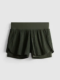 Double-Layered Crinkle Running Shorts