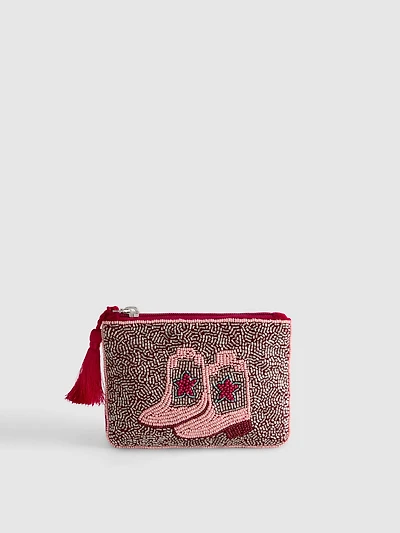 Western Boot Beaded Wallet