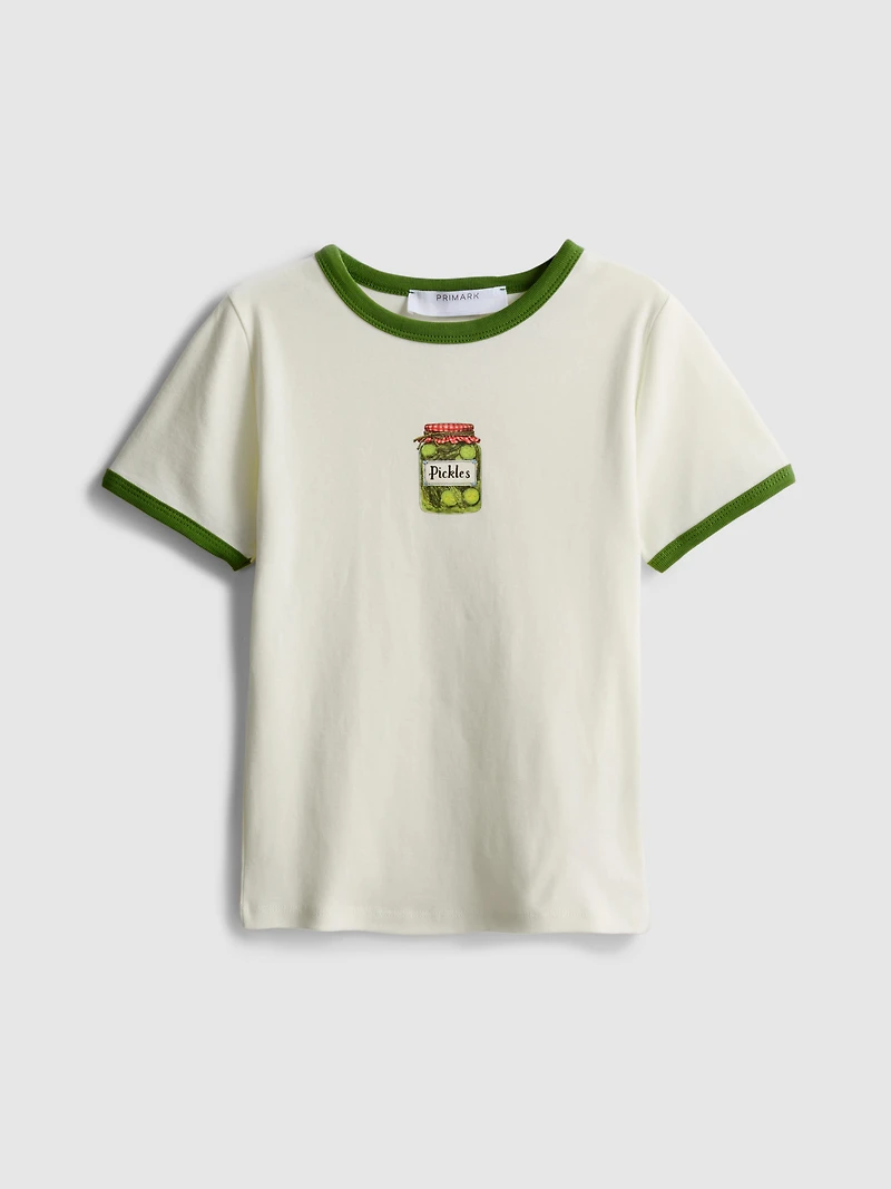 Printed Cotton Ringer Baby Tee