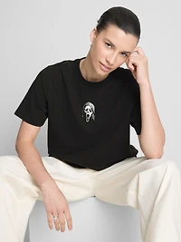 Ghost Face Cotton Graphic Oversized Tee