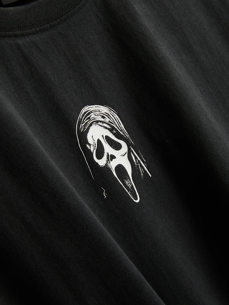 Ghost Face Cotton Graphic Oversized Tee