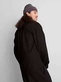 Button-Down Twill Overshirt With Chest Pockets
