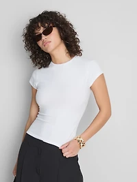 Cotton-Rich Fitted Short-Sleeve Tee