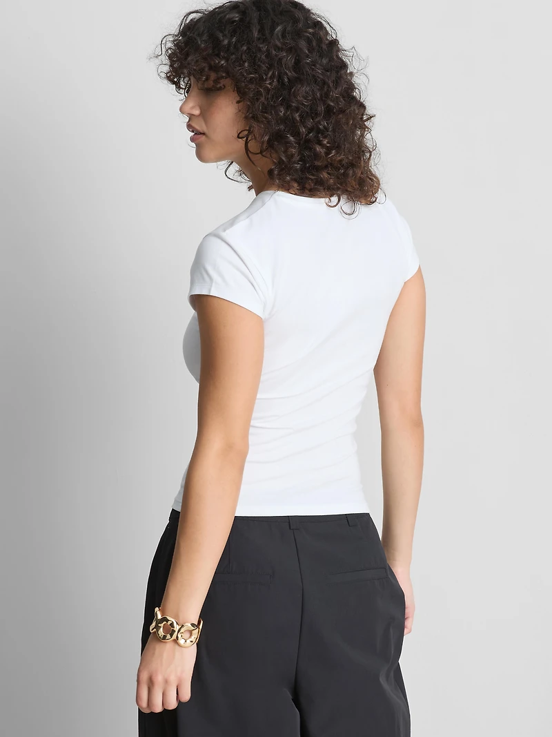 Cotton-Rich Fitted Short-Sleeve Tee