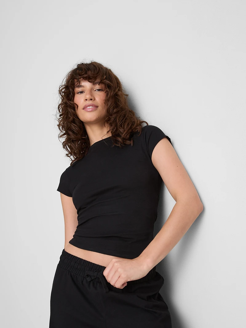 Cotton-Rich Fitted Short-Sleeve Tee