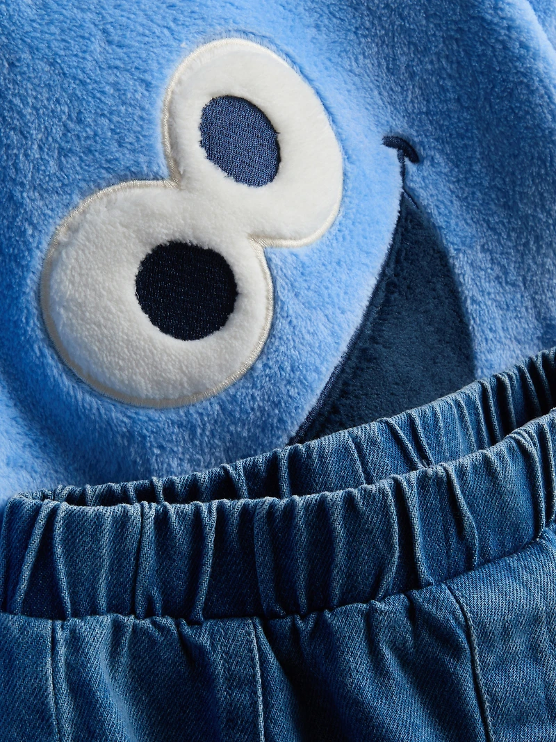 0-18mths | Sesame Street Cookie Monster Sweatshirt and Jeans Newborn Set