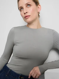 Second Skin Long-Sleeve Crewneck Top