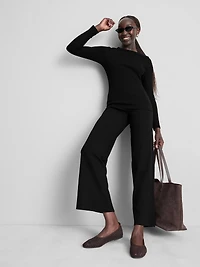 Cotton Rich Ribbed Long Sleeve Top