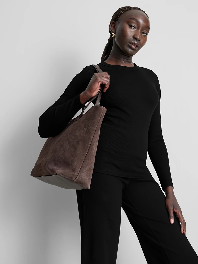 Cotton Rich Ribbed Long Sleeve Top