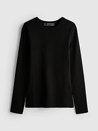 Cotton Rich Ribbed Long Sleeve Top