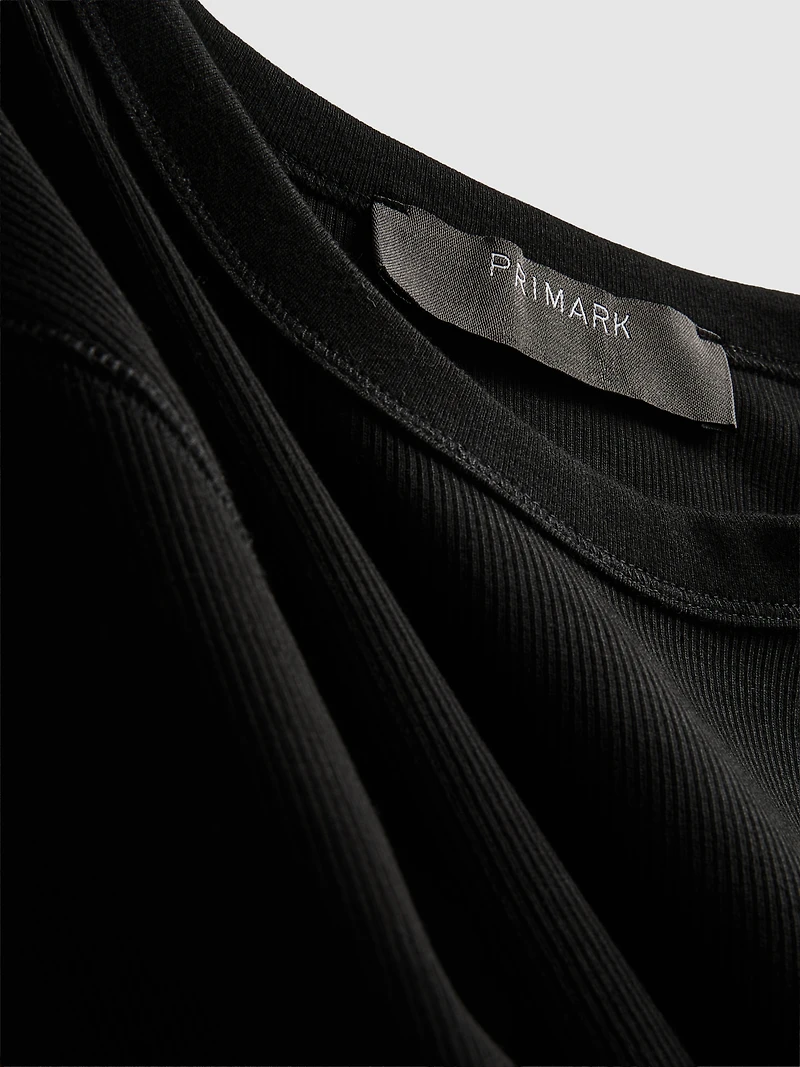 Cotton Rich Ribbed Long Sleeve Top