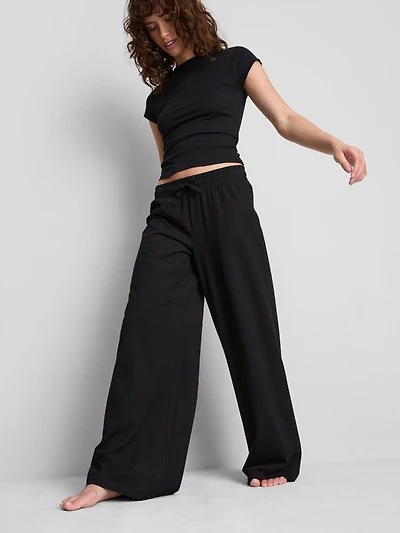 Mid-Rise Cotton Rich Straight Leg Pants