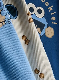 0-18mths | 3pk Sesame Street Cookie Monster Newborn Bodysuits