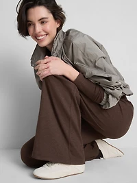 Cotton-Rich Ribbed Wide-Leg Pants