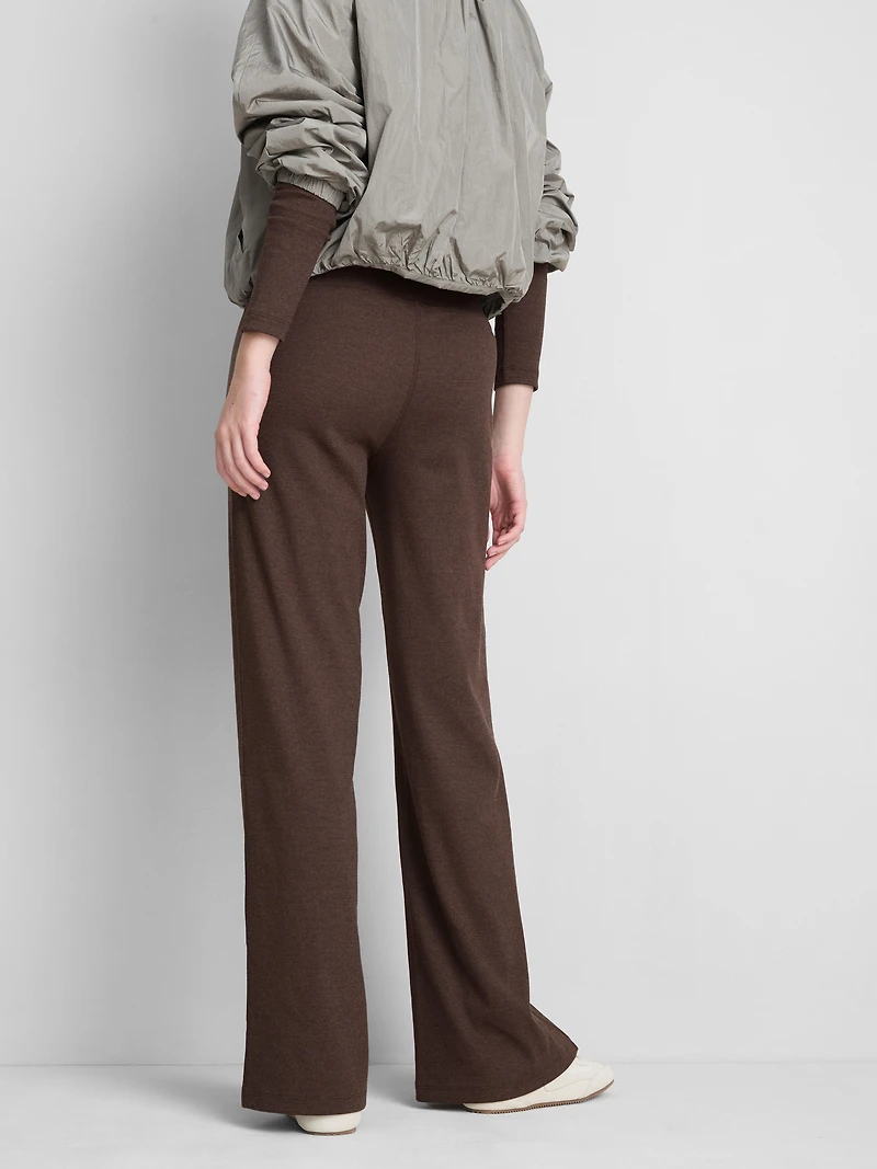 Cotton-Rich Ribbed Wide-Leg Pants
