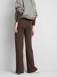 Cotton-Rich Ribbed Wide-Leg Pants