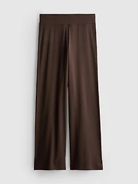 Cotton-Rich Ribbed Wide-Leg Pants