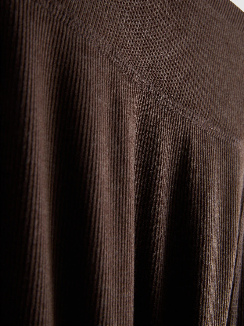 Cotton-Rich Ribbed Wide-Leg Pants