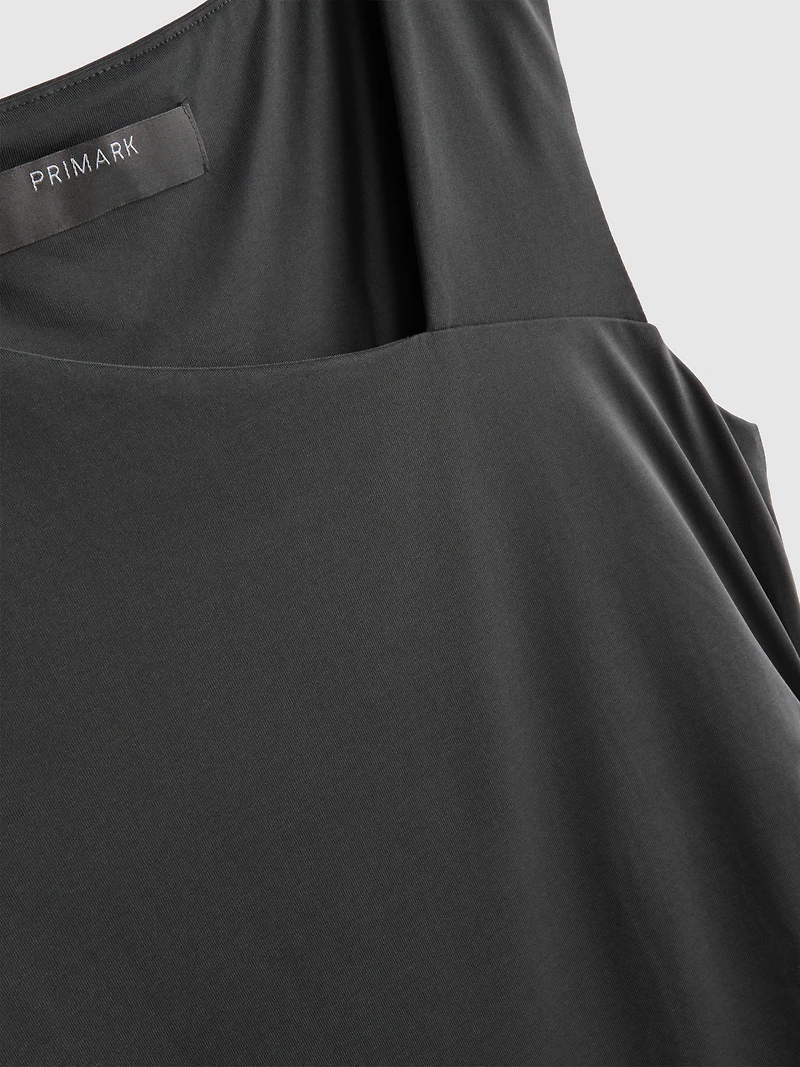Ruched-Side Asymmetrical Tank Top