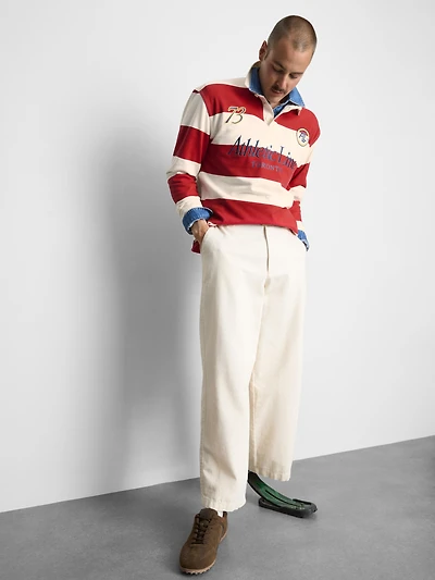 Cotton Blend Striped Rugby Shirt