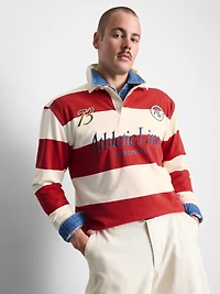 Cotton Blend Striped Rugby Shirt