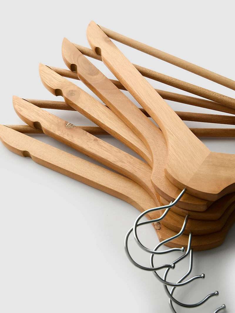 5-Pack Wooden Clothes Hangers