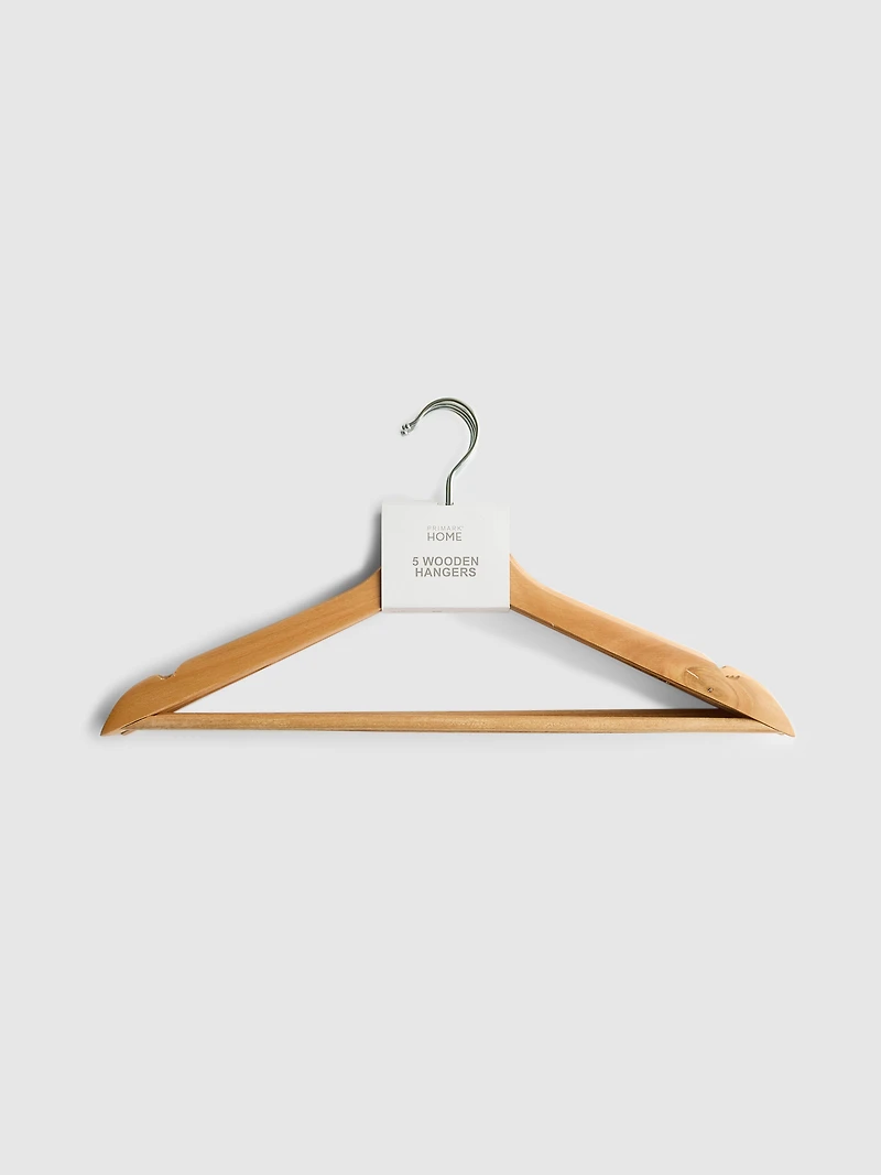 5-Pack Wooden Clothes Hangers