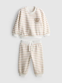 0-18mths | Cotton Rich Pretzel Sweatshirt and Joggers Set