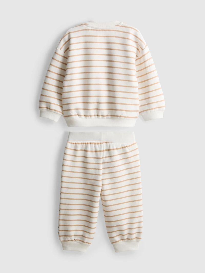 0-18mths | Cotton Rich Pretzel Sweatshirt and Joggers Set
