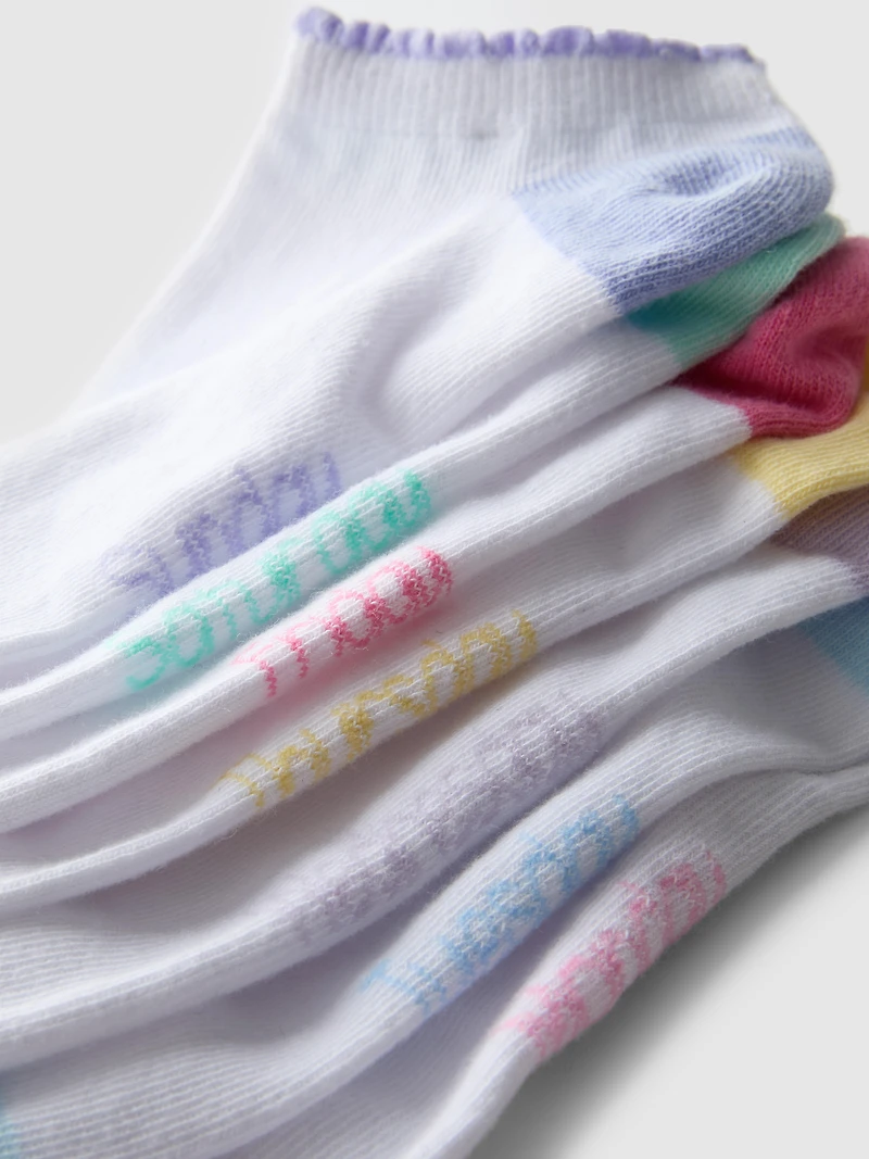 7pk Cotton Rich Days of the Week Sneaker Socks