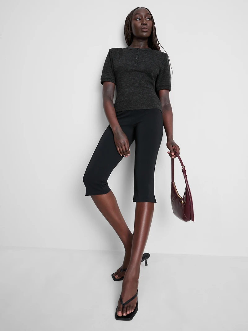 Button Down Shoulder Pad Tee