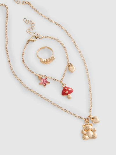 3pk Charm Jewelry Set