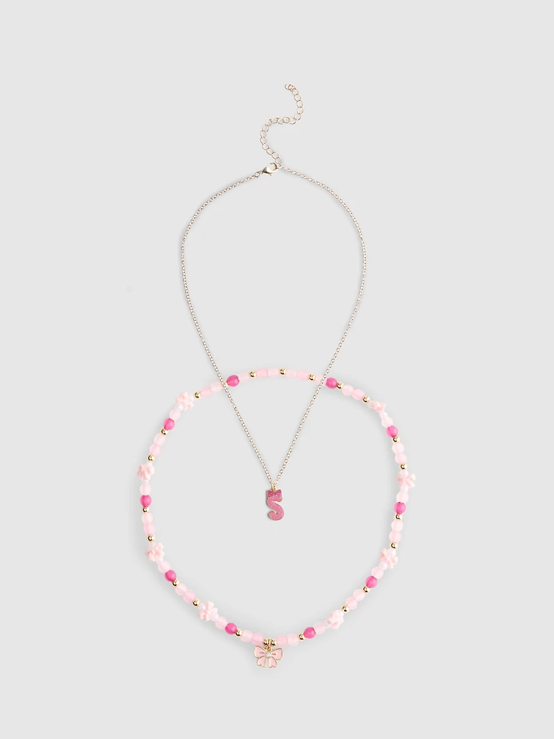 Initial Layered Beaded Necklace