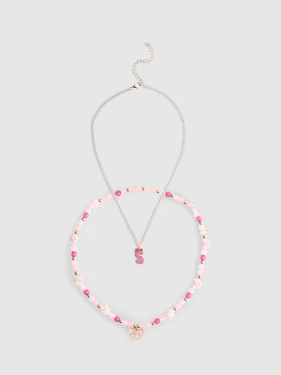 Initial Layered Beaded Necklace