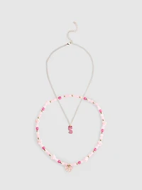 Initial Layered Beaded Necklace