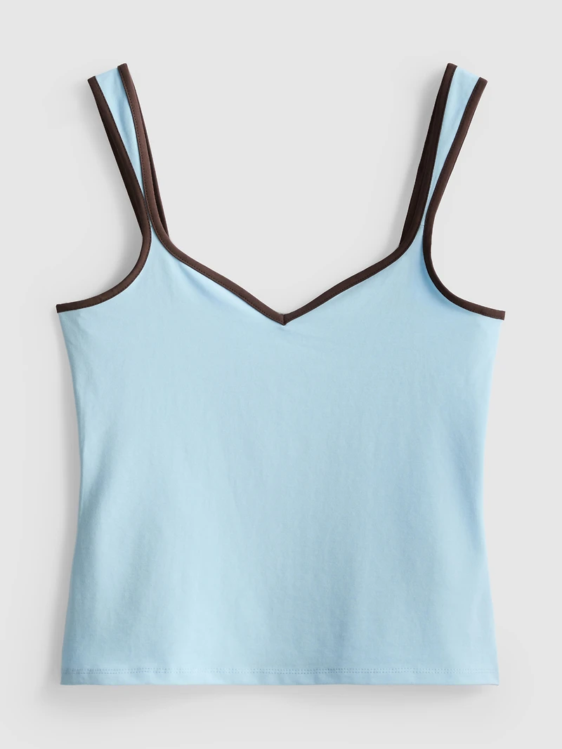 Cotton-Rich Sweetheart Tank Top