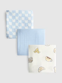 3pk Pure Cotton Toast Muslin Squares