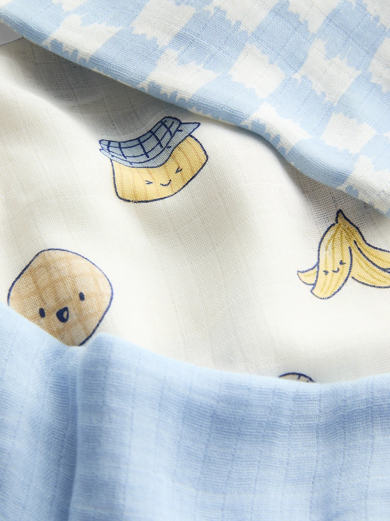 3pk Pure Cotton Toast Muslin Squares