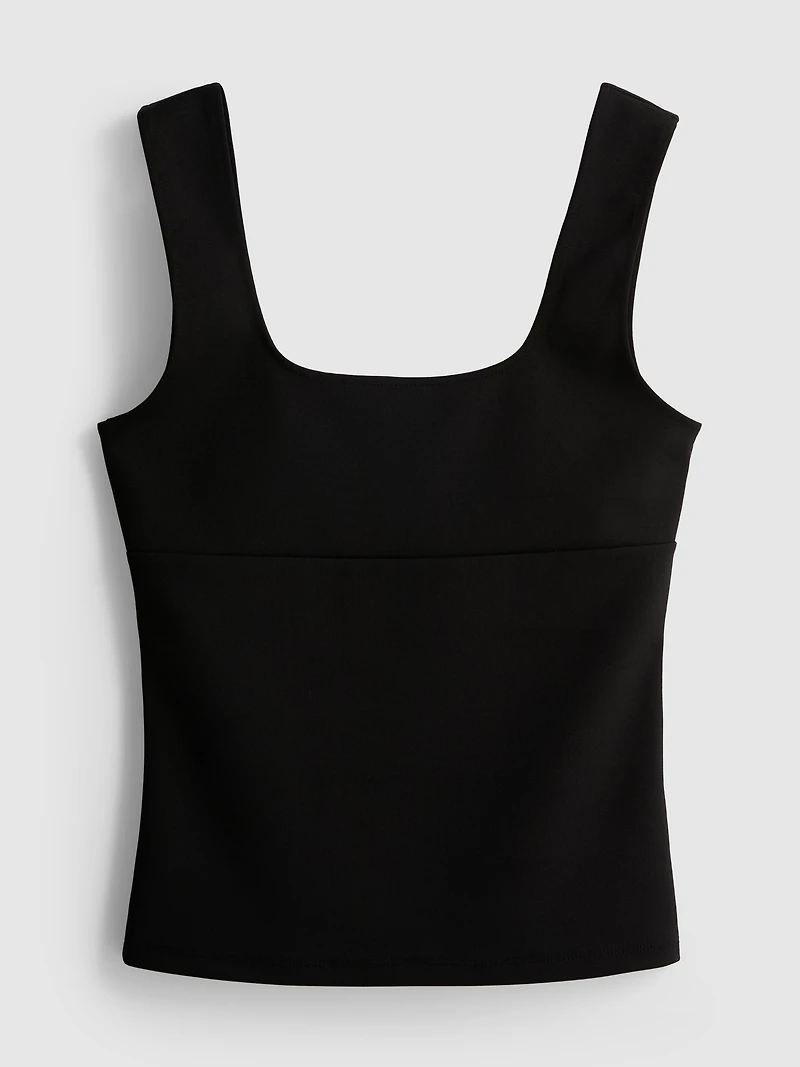 Wide-Strap Crepe Tank Top