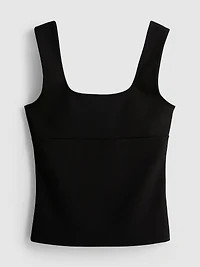 Wide-Strap Crepe Tank Top