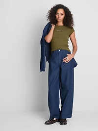 Paula Echevarría Cap-Sleeve Slogan Tee