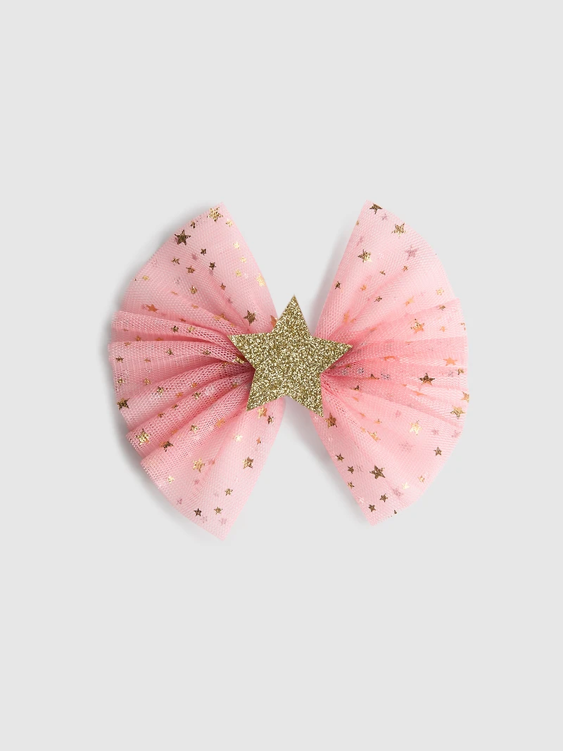 Star Tulle Bow Hair Clip