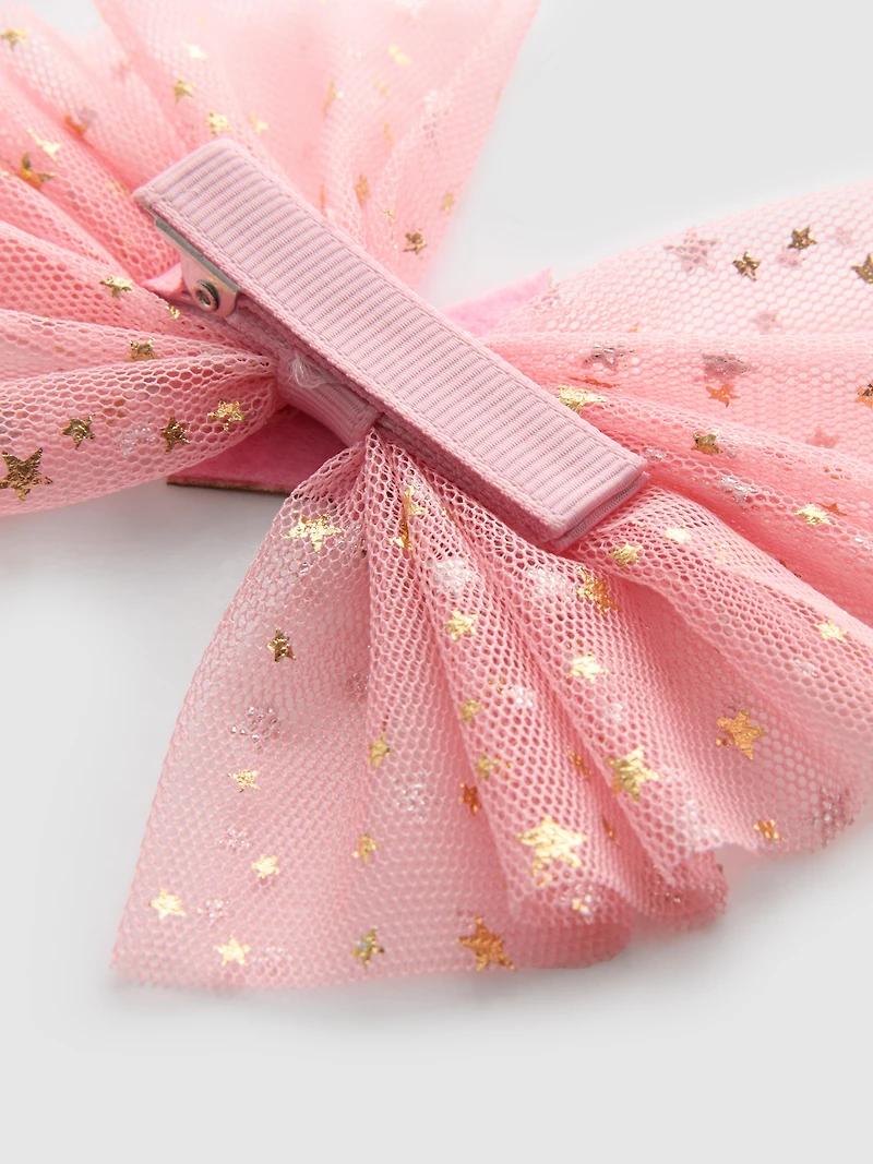 Star Tulle Bow Hair Clip