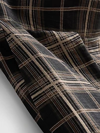 Mid-Rise Checked Wide-Leg Pants