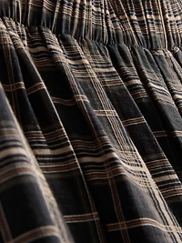 Mid-Rise Checked Wide-Leg Pants