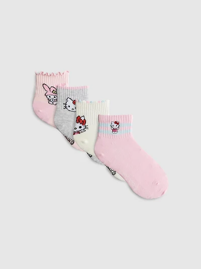 4pk Hello Kitty Quarter Socks