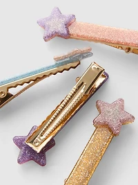 4pk Glitter Star Hair Clips