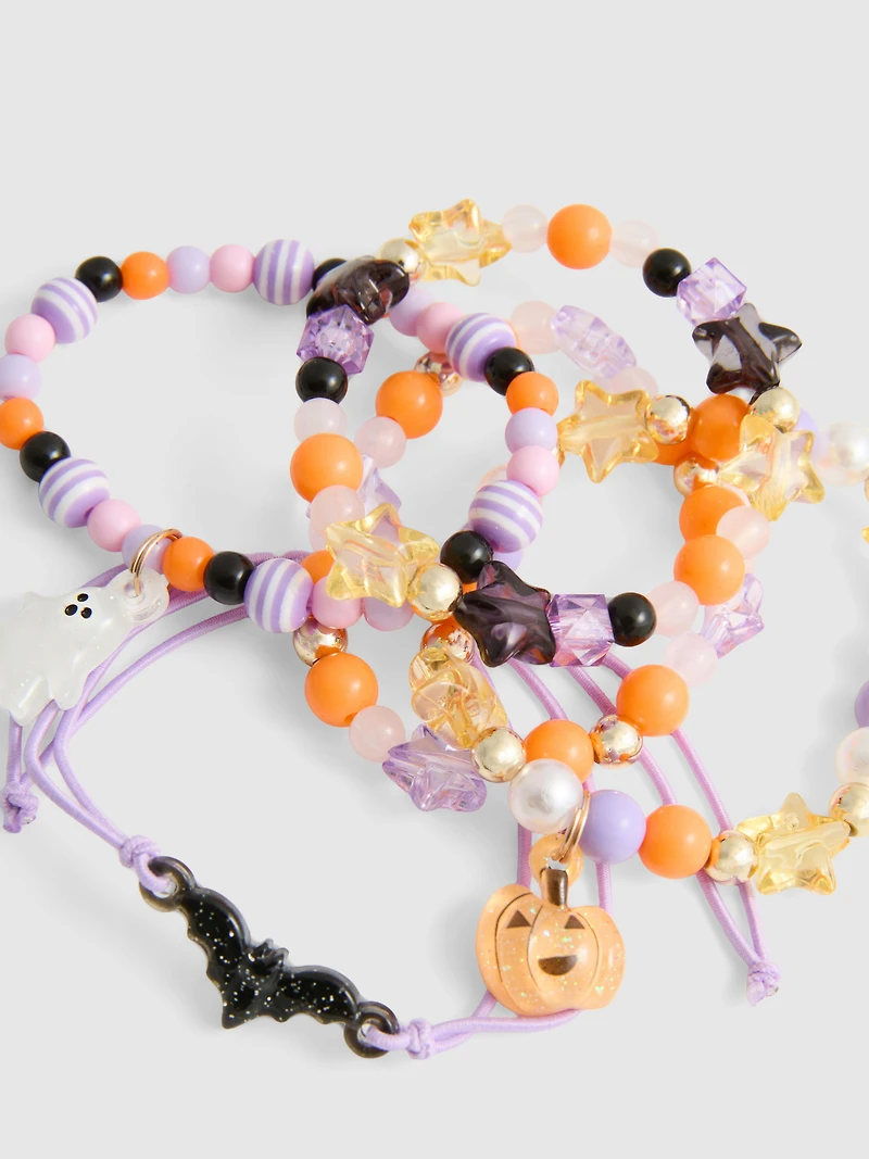 5pk Halloween Charm Bracelets